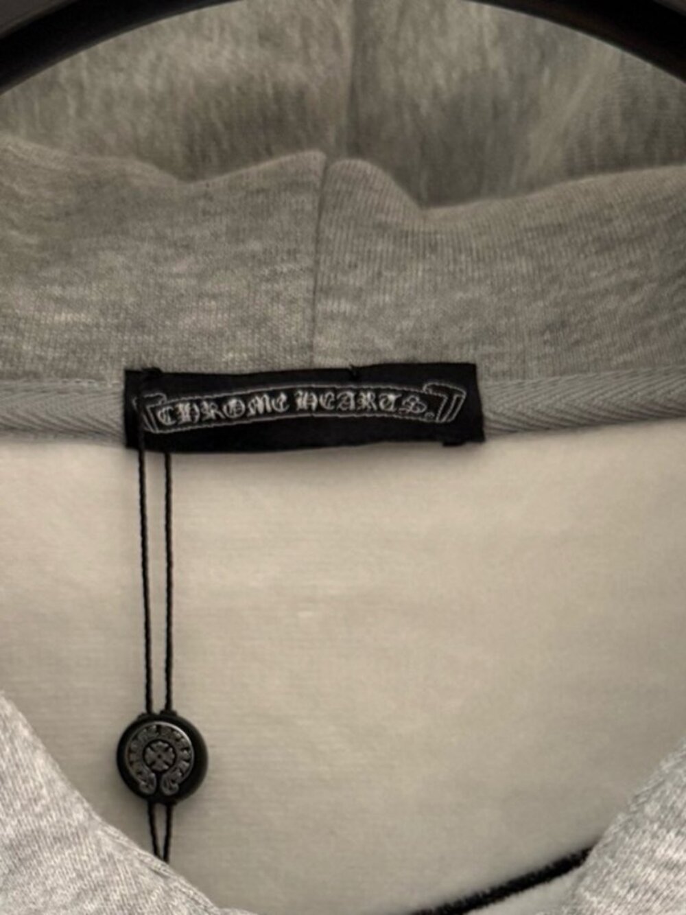 Chrome Hearts Embroidered Pattern Gray Hooded Sweatshirt Size XL - Picture 5 of 9